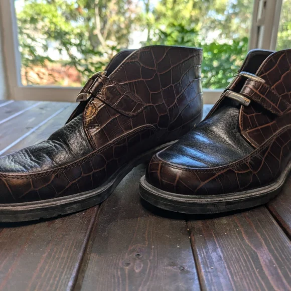 Vintage Brighton Kismet Brown Leather Ankle Boots Bootie Shoe Size 6 Buckle - Picture 4 of 10